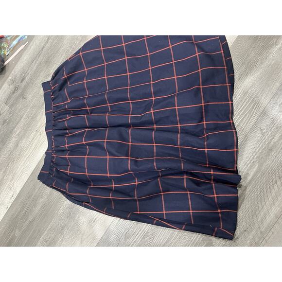Modcloth Women Blue Plaid Lined Cotton Pocket A-Line Skirt Large - Picture 3 of 5